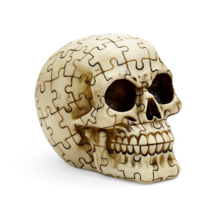 Teschio Decorativo con Fantasia a Puzzle