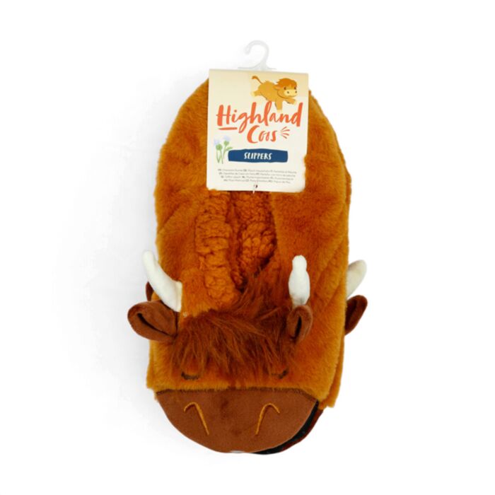 Pantofole in Peluche Antiscivolo - Bue Scozzese - Taglia EU39-41 / UK6-8