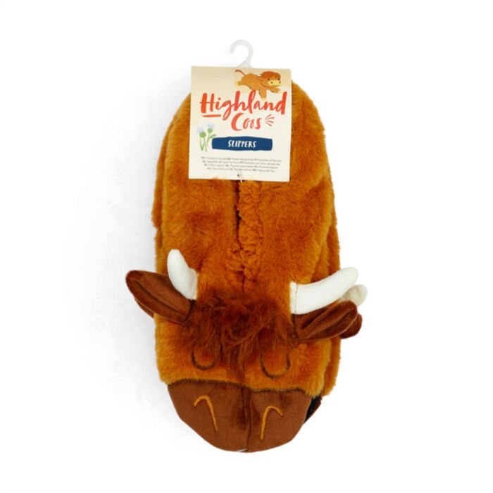 Pantofole in Peluche Antiscivolo - Bue Scozzese - Taglia EU36-38 / UK3-5