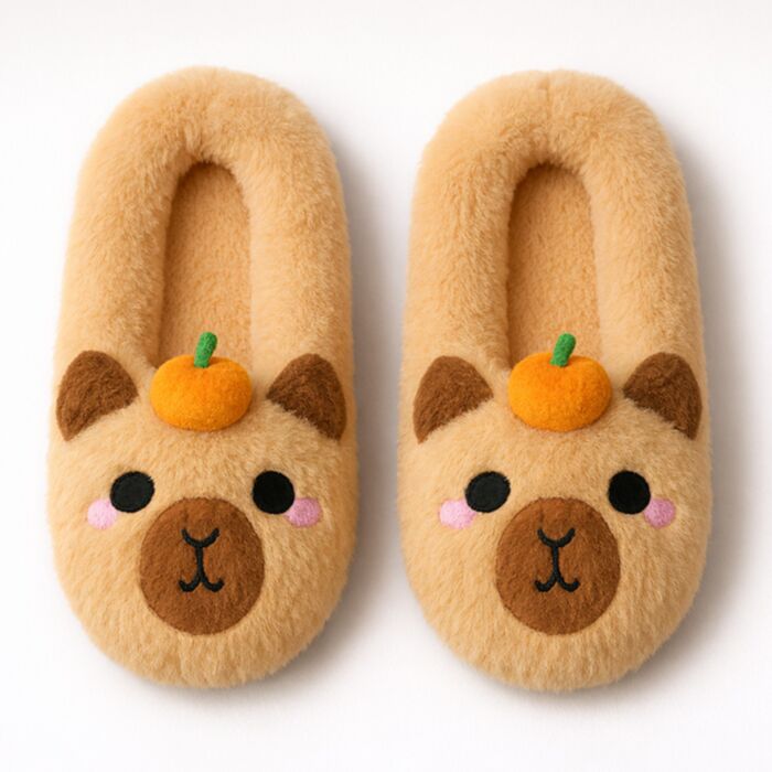 Pantofole in Peluche Antiscivolo - Capibara - Taglia EU39-41 / UK6-10