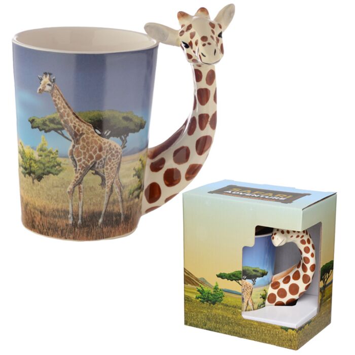 Tazza in Ceramica con Manico a Forma di Giraffa