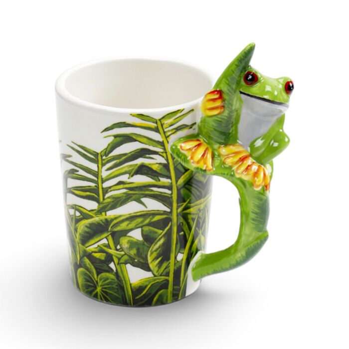 Tazza in Ceramica con Manico a Forma di Rana