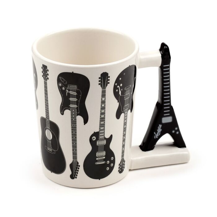 Tazza in Ceramica con Manico a Forma di Chitarra - Rock