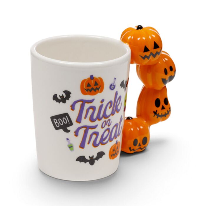 Tazza in Ceramica con Manico a Forma di Zucche Impilate - Trick or Treat SPOOKY