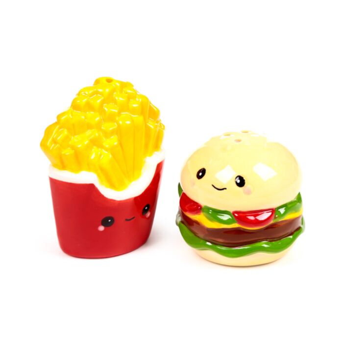 Set Sale e Pepe in Ceramica - Hammy, l'Hamburger & Patatine Fritte - Foodiemals