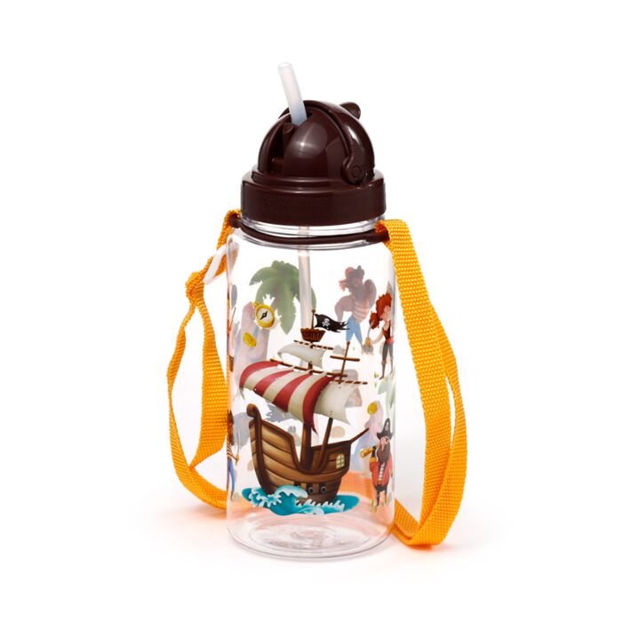 Borraccia per Bambini con Cannuccia 450ml - Jolly Rogers - Pirati