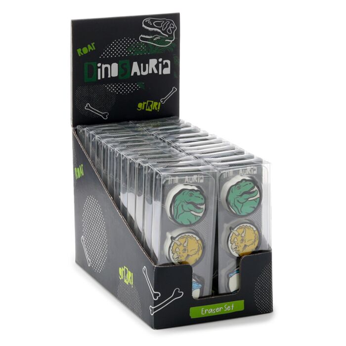Set di 3 Gomme da Cancellare - Dinosauri - Dinosauria