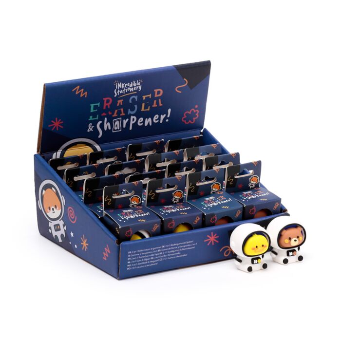 Temperamatite e Gomma 2 in 1 - Spazio - Animali Dolci