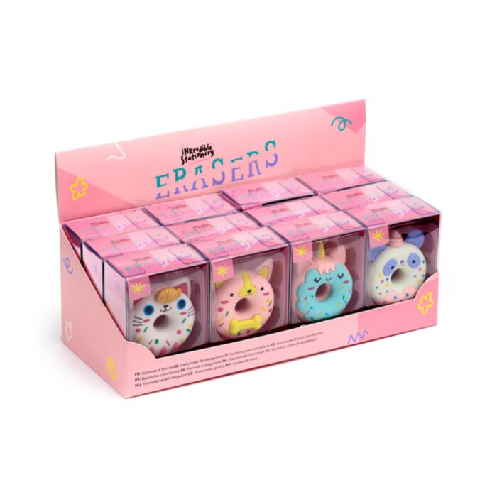 Gomma da Cancellare Sagomata - Gatto e Unicorno a Forma di Donut