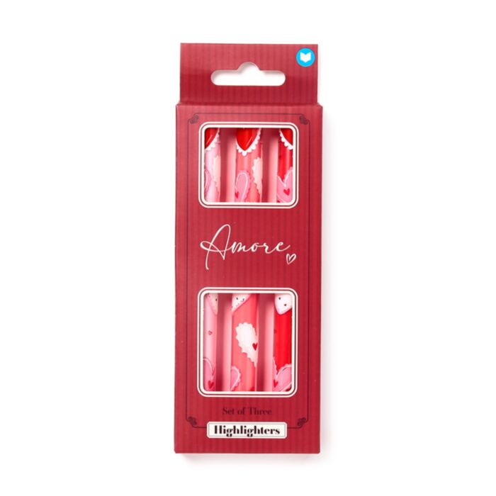 Set di 3 Evidenziatori - Cuori - Amore