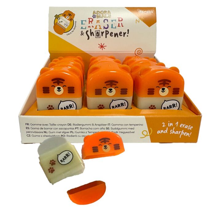 Temperamatite e Gomma 2 in 1 - Tigre - Animali Dolci - ADORAMALS 