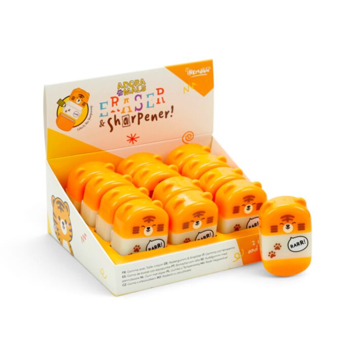 Temperamatite e Gomma 2 in 1 - Tigre - Animali Dolci - ADORAMALS 