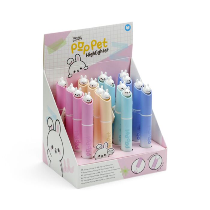 Evidenziatore con Topper Pop Pet - Coniglio - Animali Dolci ADORAMALS