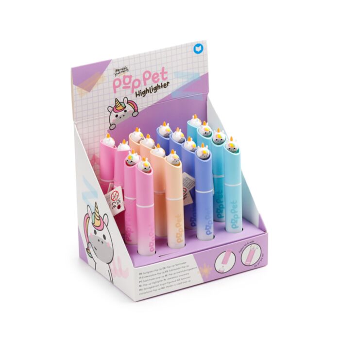Evidenziatore con Topper Pop Pet - Unicorno - Animali Dolci ADORAMALS