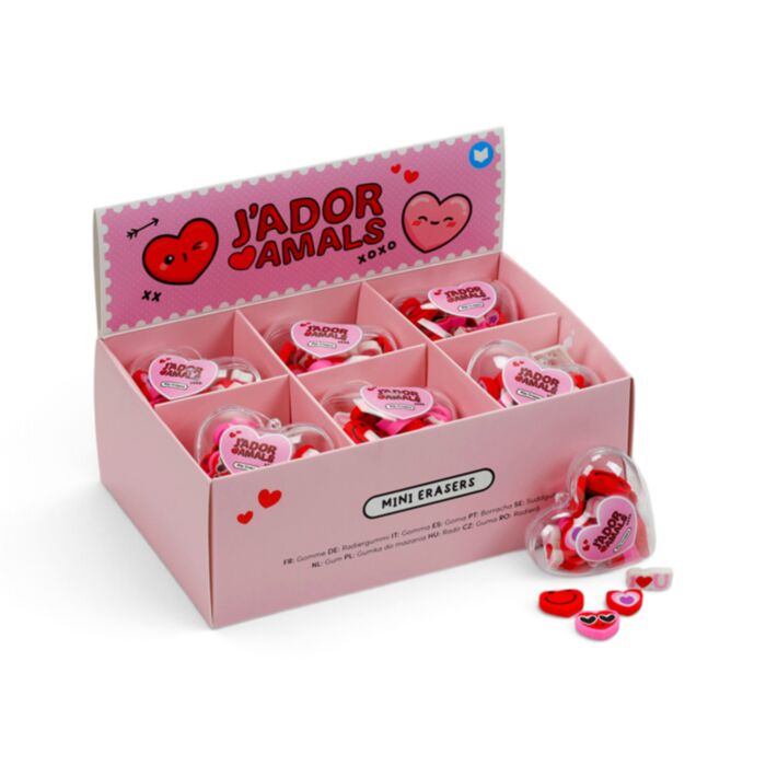 Confezione di Mini Gomme da Cancellare - Cuore - J'Adoramals