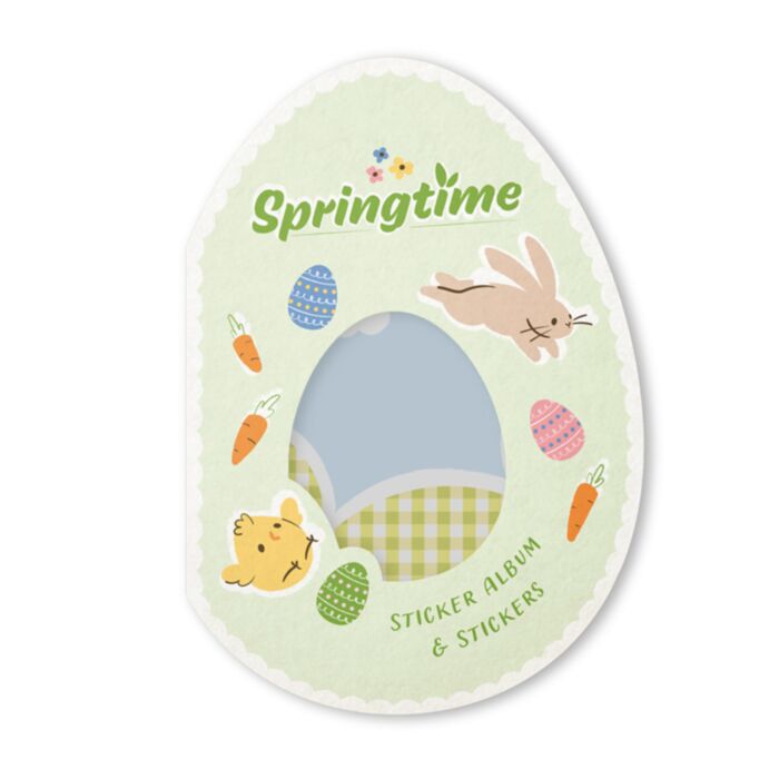 Album di adesivi a forma di uovo con adesivi - Springtime