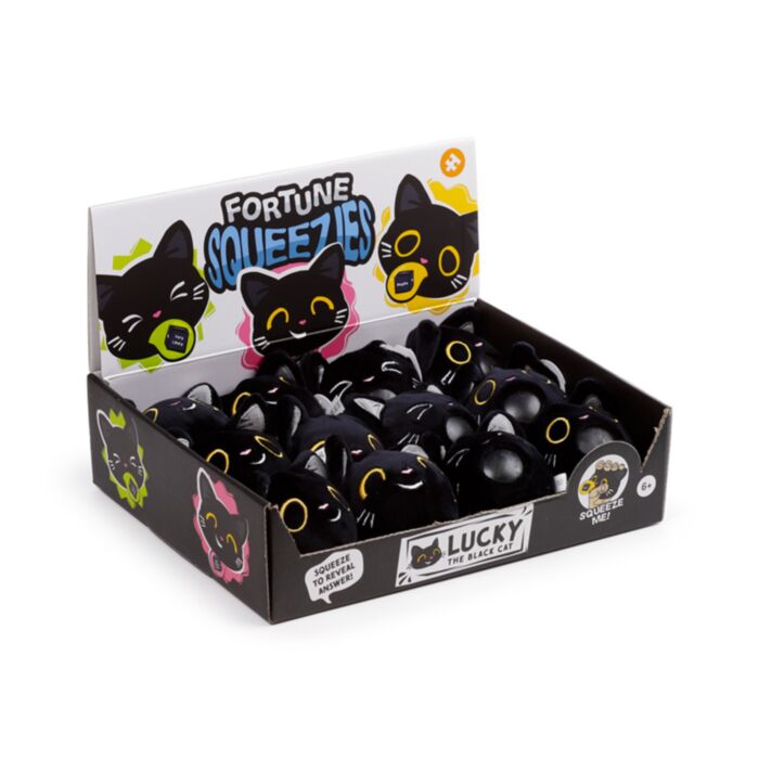 Antistress di Peluche - Biscotto della Fortuna - Lucky il Gatto Nero