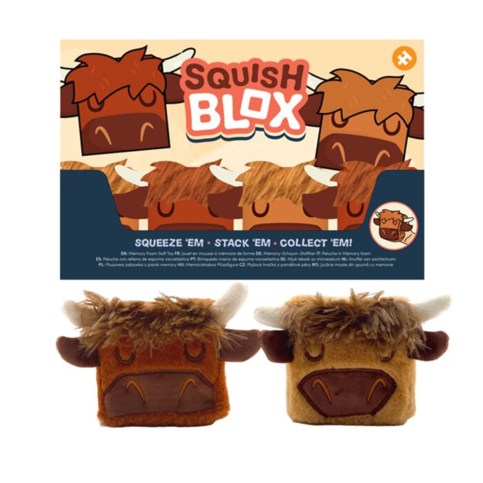 Peluche in Memory Foam - Bue Scozzese -  Squish Blox