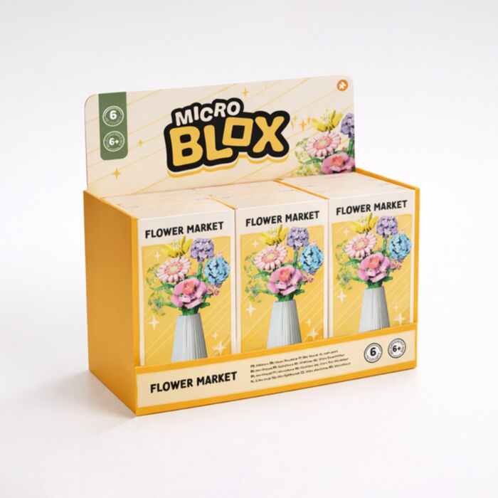 Kit di costruzione Micro Blox con fiori e vaso - Flower Market