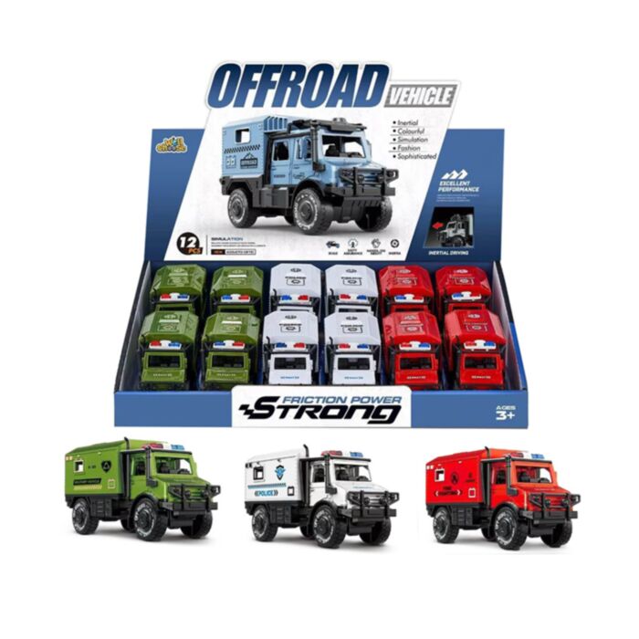 Camion dei pompieri fuoristrada con movimento a retrocarica