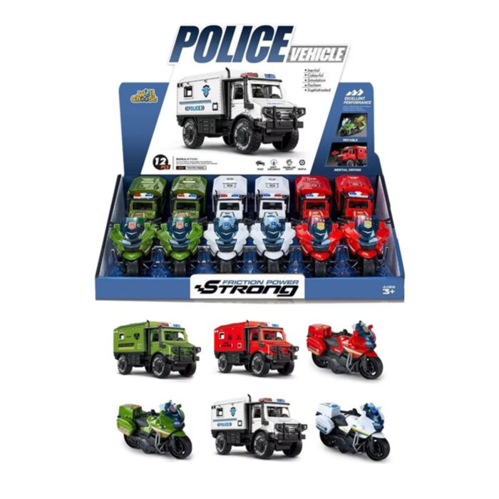 Camion della polizia fuoristrada con movimento a retrocarica