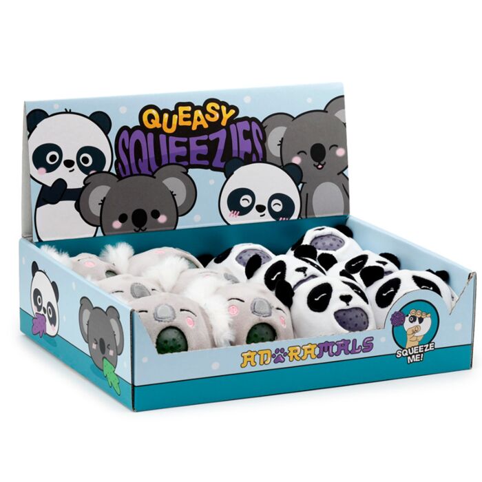 Antistress di Peluche - Panda e Koala - Animali Dolci - Queasy Squeezies