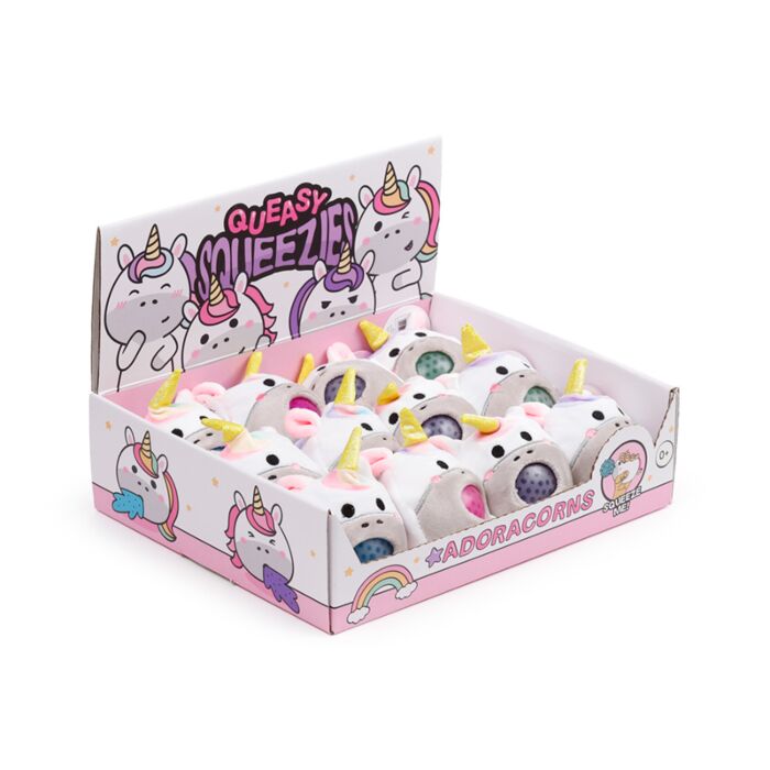 Antistress di Peluche - Unicorno - Animali Dolci ADORAMALS - Queasy Squeezies
