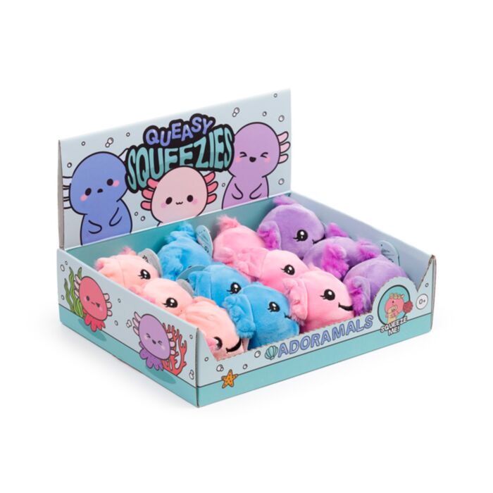 Antistress di Peluche - Axolotl (Salamandra) - Queasy Squeezies