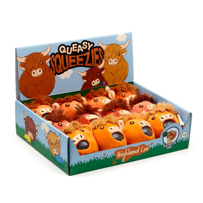 Antistress di Peluche - Bue Scozzese - Queasy Squeezies