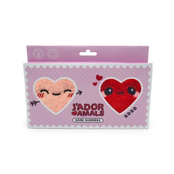 Set di 2 Scaldamani in Peluche a Forma di Cuore - J'Adoramals   