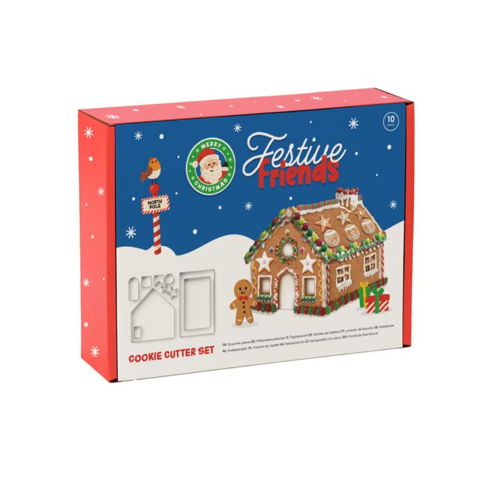 Set Tagliabiscotti Natalizi, 10 pz - Casetta di Pan di Zenzero - Amici del Natale