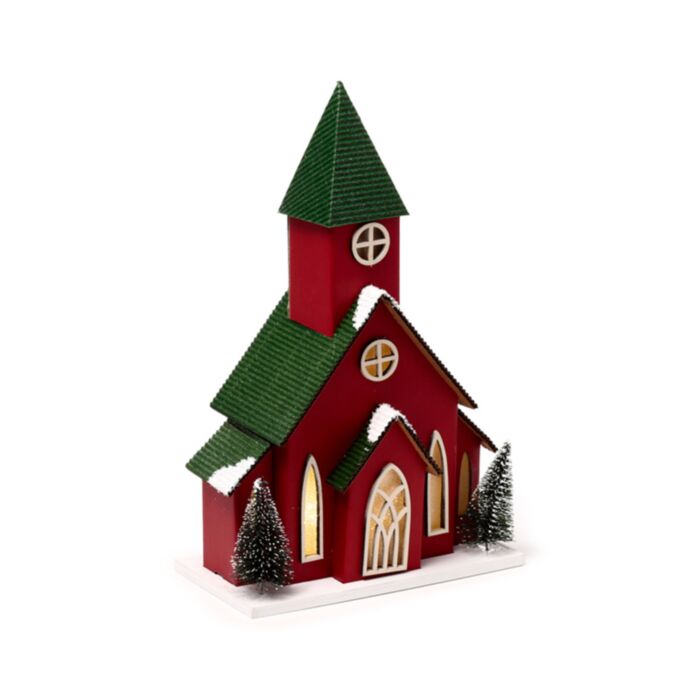 Casetta Decorativa per Natale con LED - Chiesa