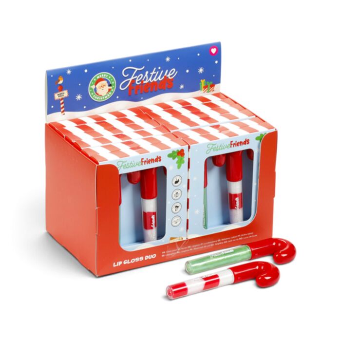 Set di 2 Burrocacao - Bastoncino di Zucchero Natalizio - Amici del Natale