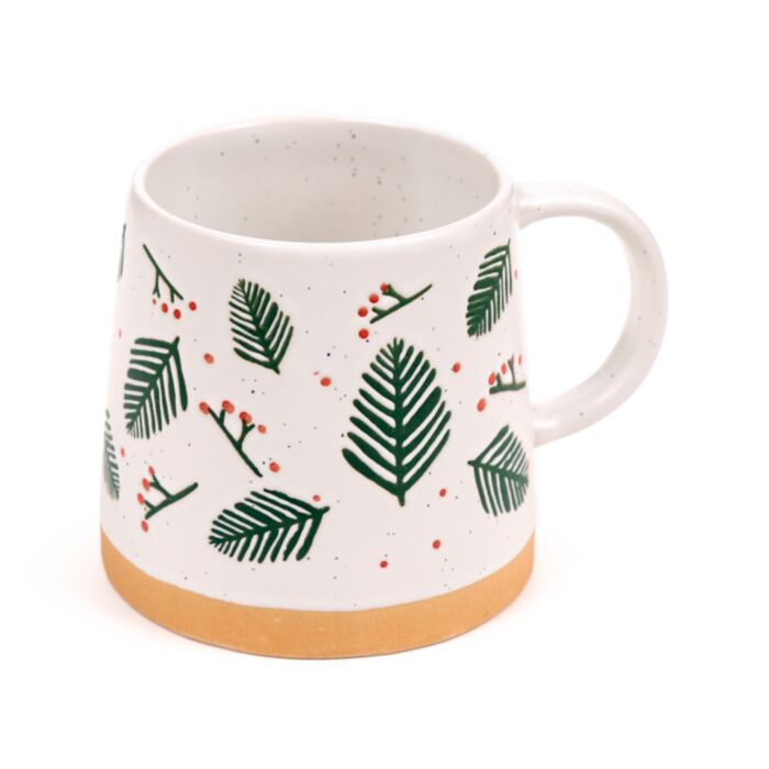 Tazza in Grès Porcellanato - Rametti di Pino e Bacche