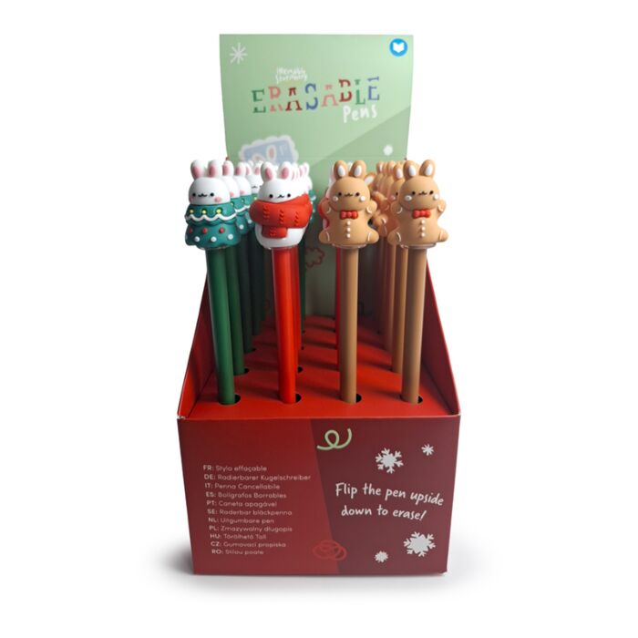 Penna Cancellabile con Copripenna - Coniglietto Natalizio - Amici del Natale