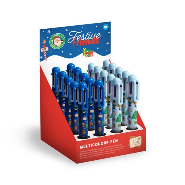 Penna Multicolore Natalizia (6 Colori) - Amici del Natale 