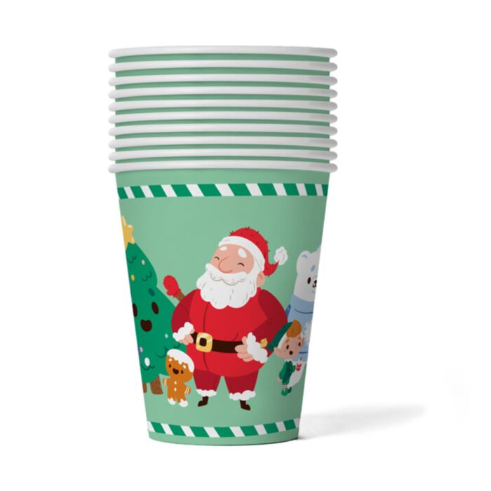 Set di 10 Bicchieri di Carta - Natalizi - Jingle Bunch (9 oz)