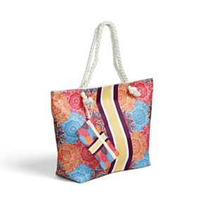 Borsa Mare e Mini Pochette con Cerniera - Mandala Multicolore