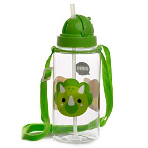 Borraccia per Bambini con Cannuccia 450ml - Dinosauro - Animali Dolci ADORAMALS