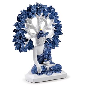 Buddha Thailandese - Bianco e Blu - Albero della Vita Buddha Thailandese - Bianco e Blu - Albero della Vita