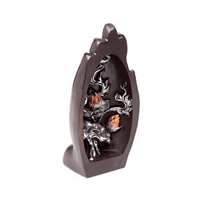 Fiore di Loto - Argento e Nero - Intaglio nella Forma di Mano Fiore di Loto - Argento e Nero - Intaglio nella Forma di Mano