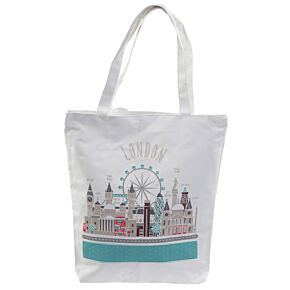 Borsa in Cotone con Zip - Icone - Londra Borsa in Cotone con Zip - Icone - Londra