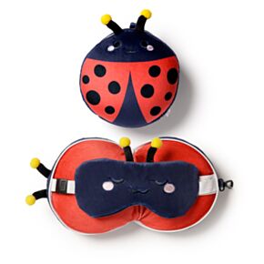 Cuscino da Viaggio con Maschera Relaxeazzz - Coccinella - Animali Dolci ADORAMALS