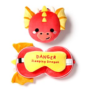 Cuscino da Viaggio con Maschera Relaxeazzz - Drago - Animali Dolci ADORAMALS