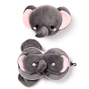 Cuscino da Viaggio con Maschera Relaxeazzz - Elefante - Animali Dolci ADORAMALS