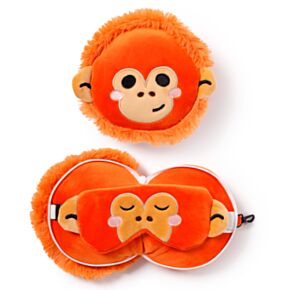 Cuscino da Viaggio con Maschera Relaxeazzz - Orangotango - Animali Dolci ADORAMALS