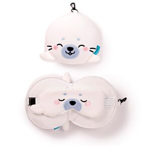 Cuscino da Viaggio con Maschera Relaxeazzz - Foca Kai - Animali Dolci ADORAMALS