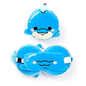 Cuscino da Viaggio con Maschera Relaxeazzz - Blu il Delfino - Animali Dolci Cuscino da Viaggio con Maschera Relaxeazzz - Blu il Delfino - Animali Dolci