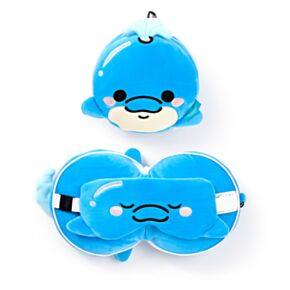 Cuscino da Viaggio con Maschera Relaxeazzz - Delfino - Animali Dolci ADORAMALS