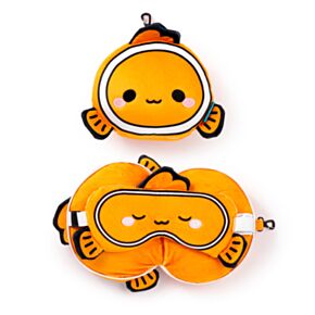 Cuscino da Viaggio con Maschera Relaxeazzz - Finley il Pesce Pagliaccio